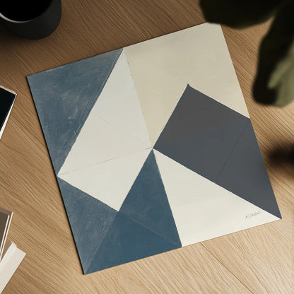 Triangles IV Teal Crop by Mike Schick. Shown as a detailed flat fine art print, highlighting archival giclee quality. Available as an archival giclee rolled canvas, fine art paper, or poster print. SKU 79790a.