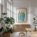 Triumphant by Mike Schick. shown as a print in a natural wood frame in a dining room. Available as a archival giclee rolled canvas, fine art paper, or poster print. SKU 48416h.