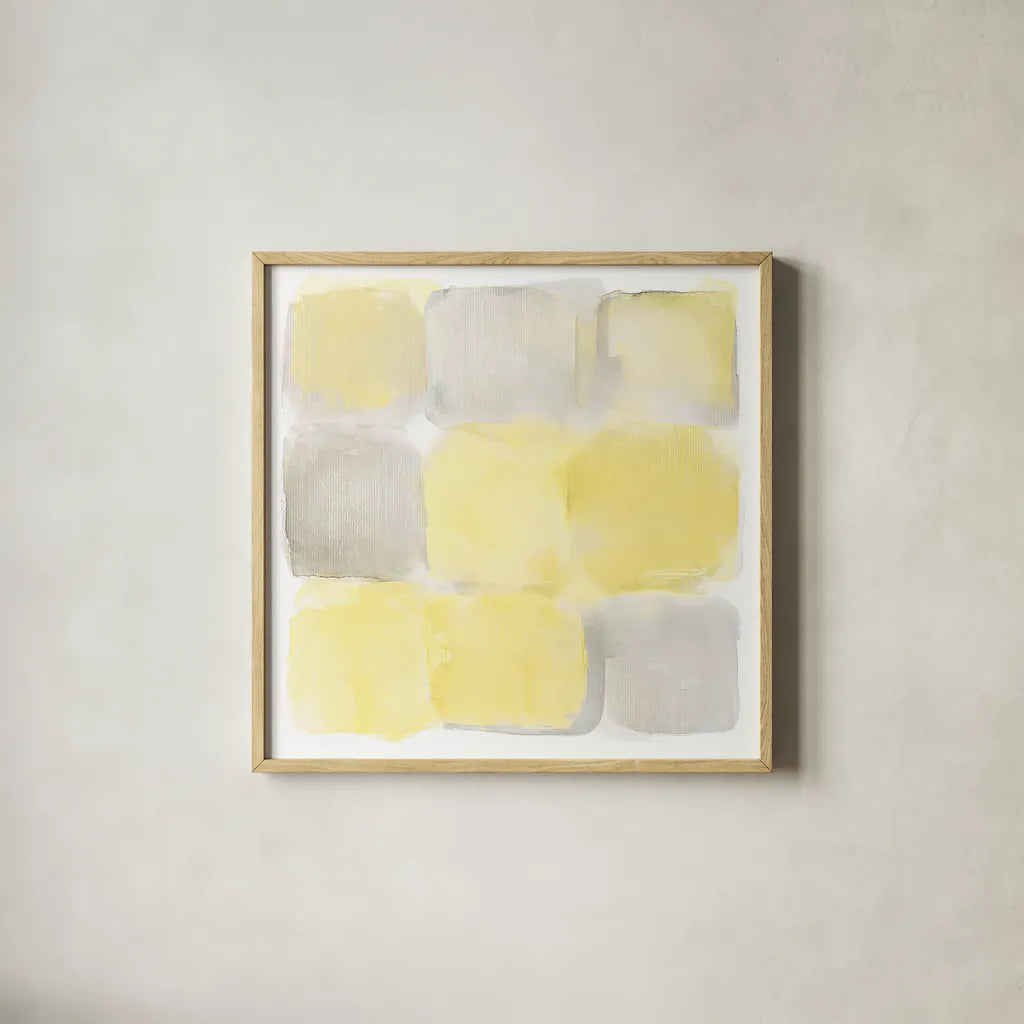 Two Tone II by Mike Schick. Shown in a natural wood glass frame for a timeless modern aesthetic. Available as an archival giclee rolled canvas, fine art paper, or poster print. SKU 20723a.