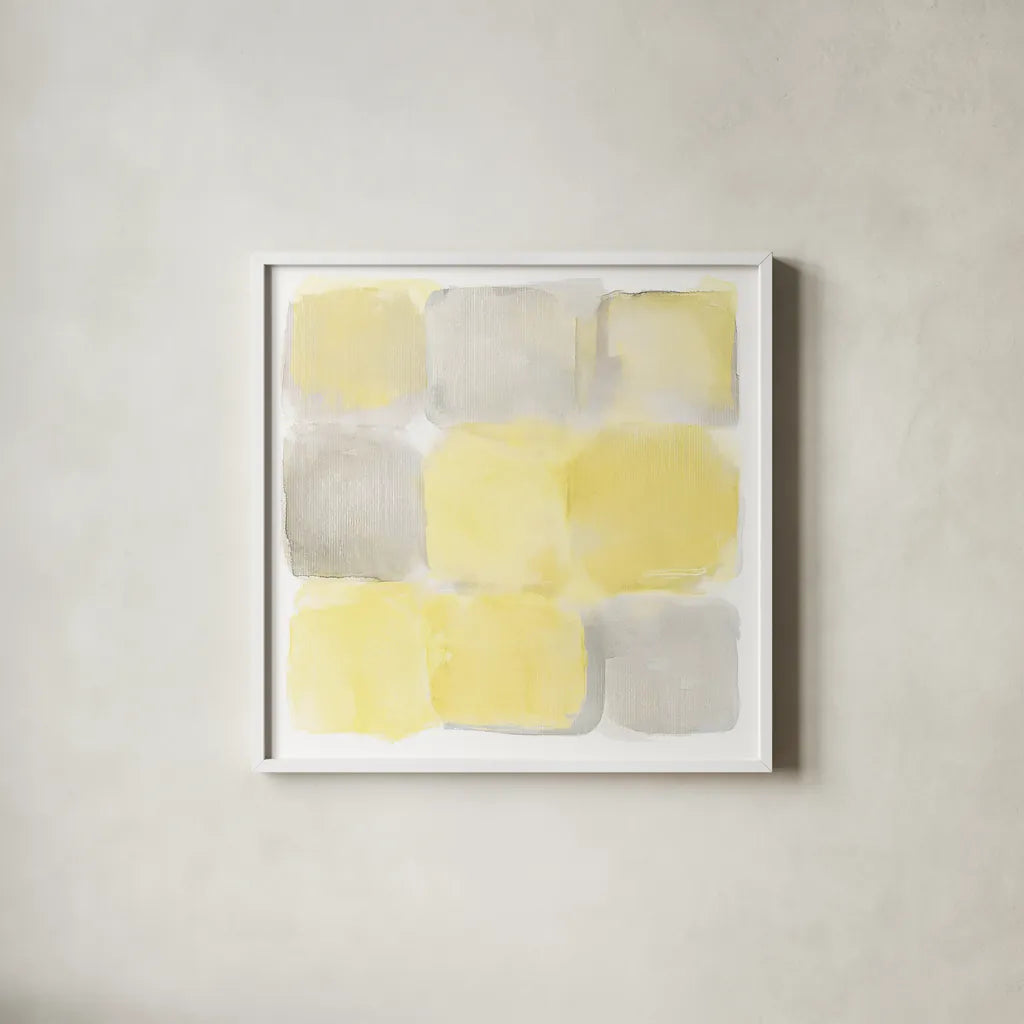 Two Tone II by Mike Schick. Shown in a crisp white glass frame for a clean and minimalist style. Available as an archival giclee rolled canvas, fine art paper, or poster print. SKU 20723a.