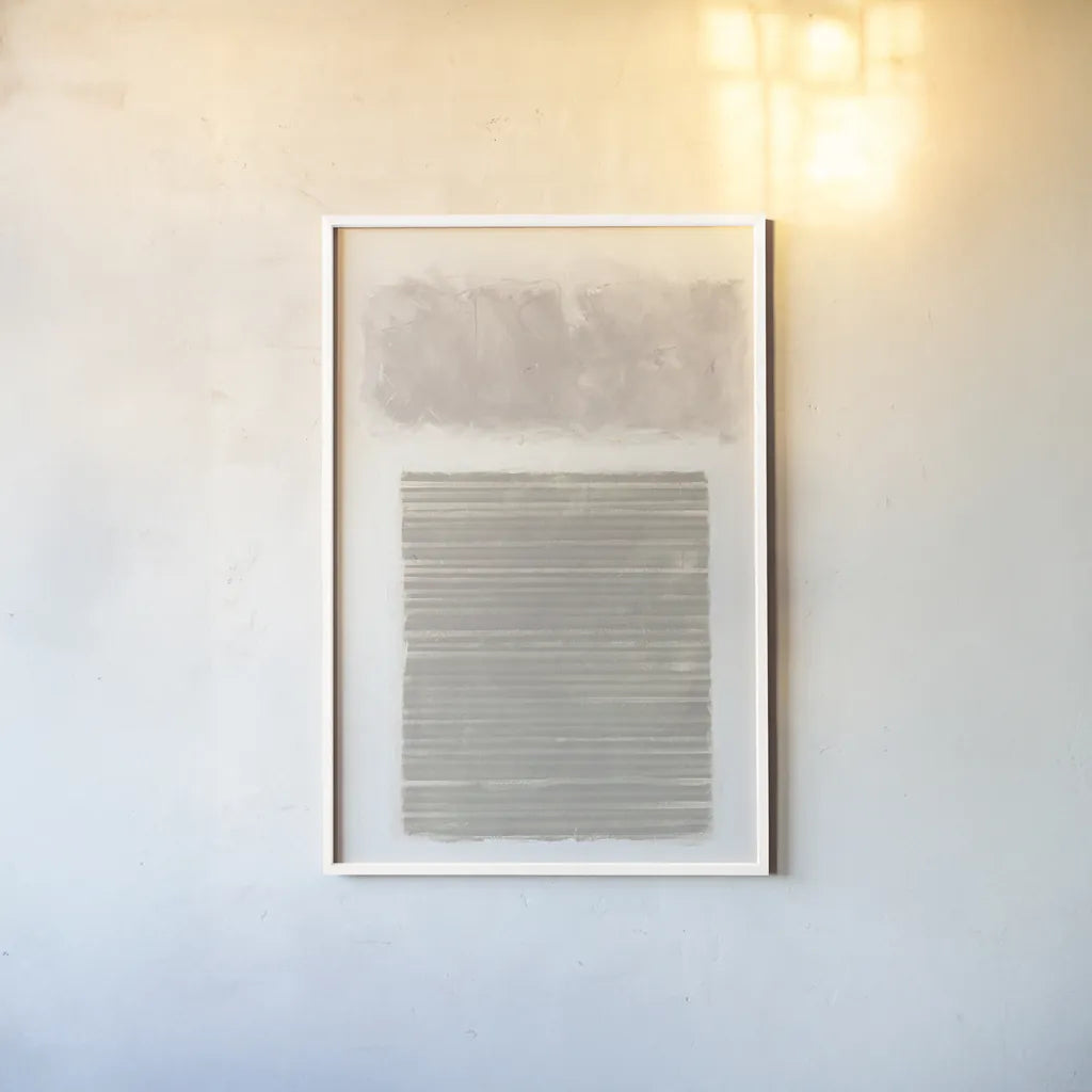 Venetian Neutral by Mike Schick. shown as a paper print in a white frame. Available as a archival giclee rolled canvas, fine art paper, or poster print. SKU 42923h.