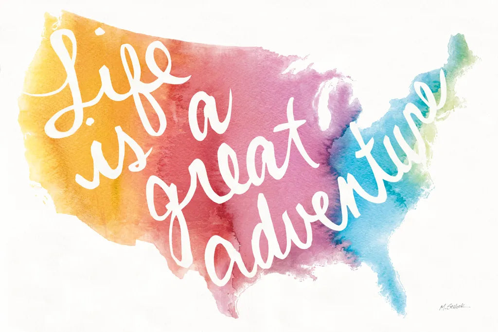 Watercolor USA by Mike Schick. SKU 25454i. Archival Giclee Fine art print for wall decor.