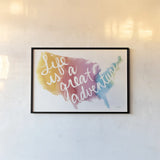Watercolor USA by Mike Schick. shown as a paper print in a black flame. Available as a archival giclee rolled canvas, fine art paper, or poster print. SKU 25454i.