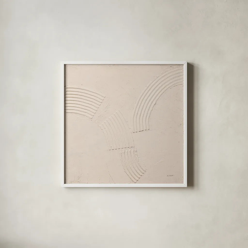 Wax and Wane by Mike Schick. Shown in a crisp white glass frame for a clean and minimalist style. Available as an archival giclee rolled canvas, fine art paper, or poster print. SKU 86336a.