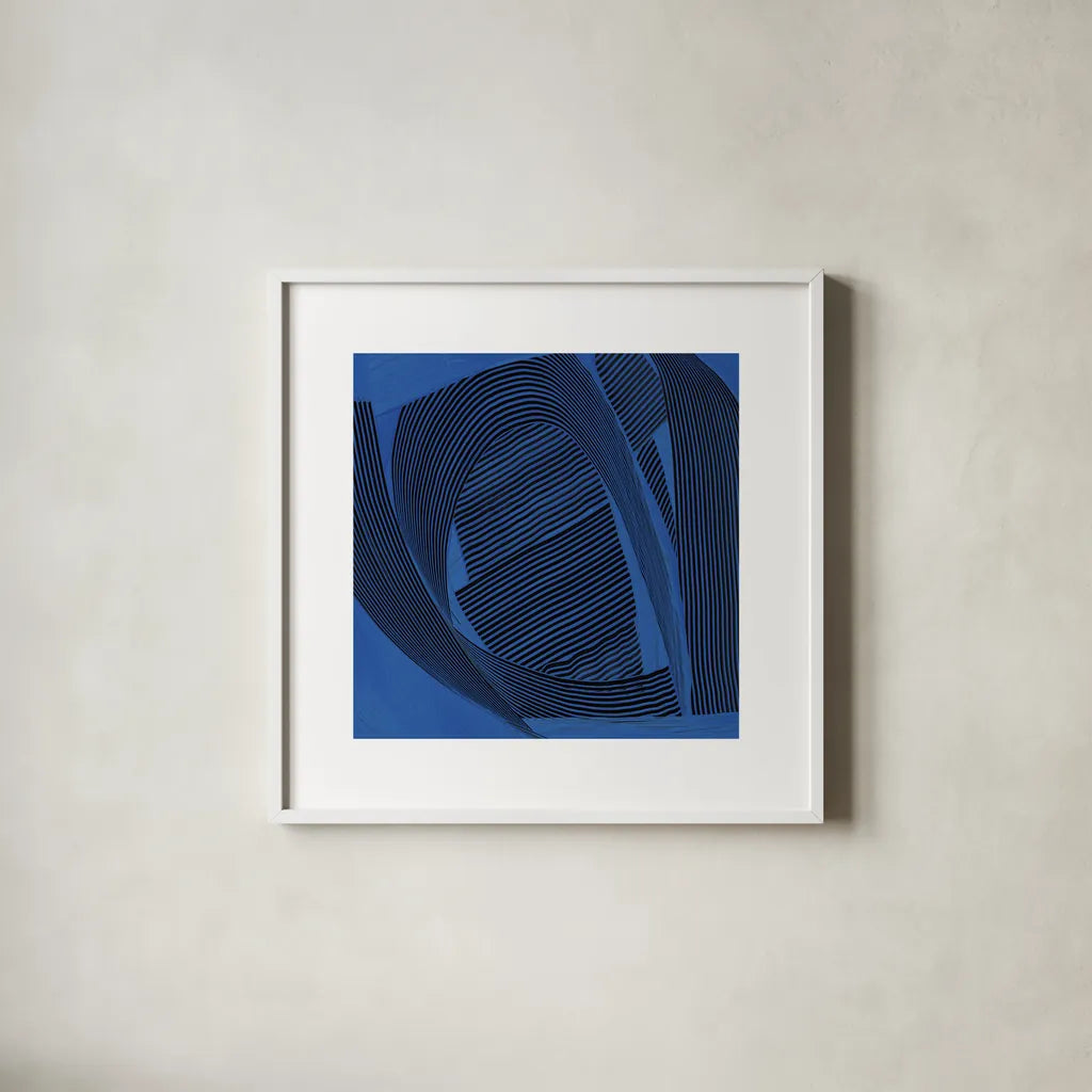 Weaving I by Mike Schick. Shown in a crisp white glass frame for a clean and minimalist style. Available as an archival giclee rolled canvas, fine art paper, or poster print. SKU 59965a.