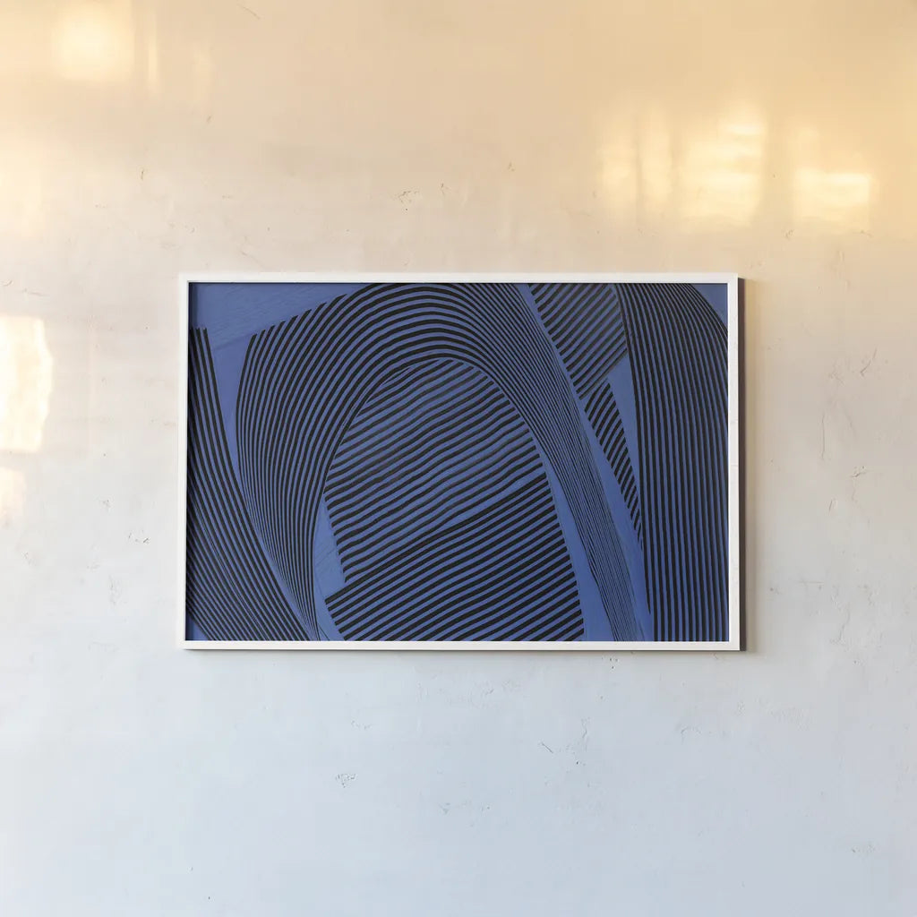 Weaving I Crop by Mike Schick. shown as a paper print in a white frame. Available as a archival giclee rolled canvas, fine art paper, or poster print. SKU 59965i.