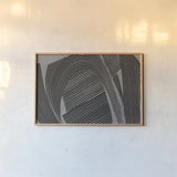Weaving I Gray Crop by Mike Schick. shown as a paper print in a natural frame. Available as a archival giclee rolled canvas, fine art paper, or poster print. SKU 79786i.