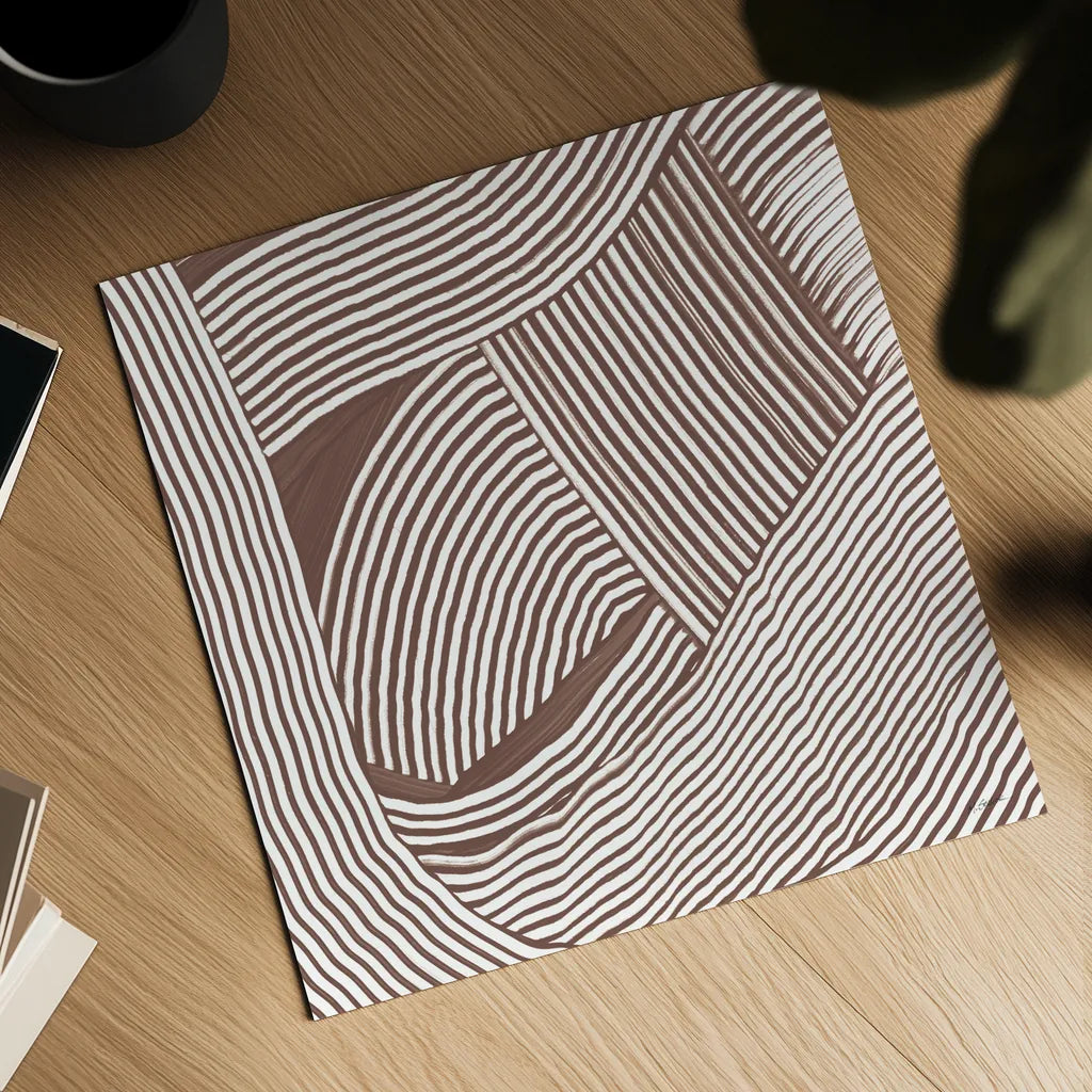 Weaving III Brown by Mike Schick. Shown as a detailed flat fine art print, highlighting archival giclee quality. Available as an archival giclee rolled canvas, fine art paper, or poster print. SKU 85460a.