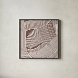 Weaving III Brown by Mike Schick. Shown in a sleek black glass frame for a contemporary gallery look. Available as an archival giclee rolled canvas, fine art paper, or poster print. SKU 85460a.