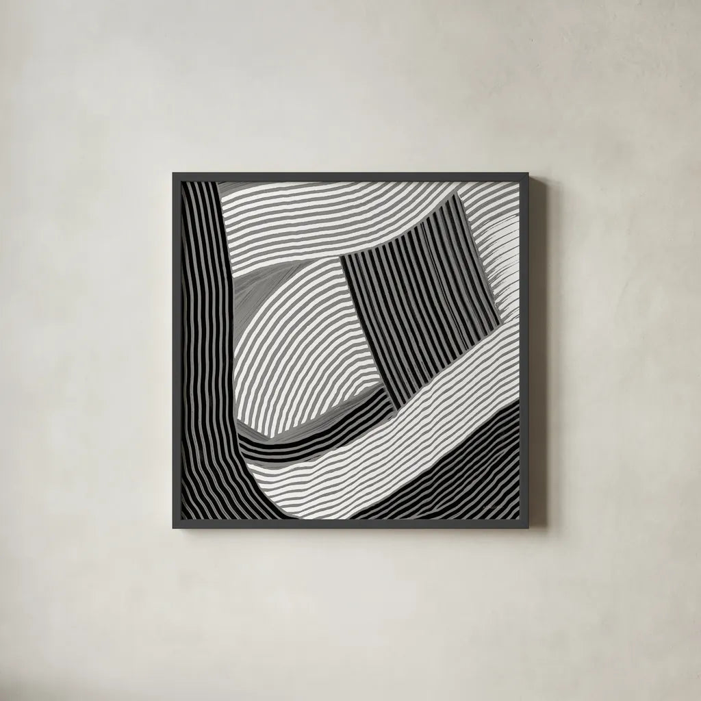 Weaving III Paloma by Mike Schick. Shown in a sleek black glass frame for a contemporary gallery look. Available as an archival giclee rolled canvas, fine art paper, or poster print. SKU 79801a.