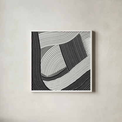 Weaving III Paloma by Mike Schick. Shown in a crisp white glass frame for a clean and minimalist style. Available as an archival giclee rolled canvas, fine art paper, or poster print. SKU 79801a.