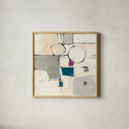 White Out I Neutral by Mike Schick. Shown in a natural wood glass frame for a timeless modern aesthetic. Available as an archival giclee rolled canvas, fine art paper, or poster print. SKU 19717a.