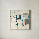 White Out II Neutral by Mike Schick. Shown in a crisp white glass frame for a clean and minimalist style. Available as an archival giclee rolled canvas, fine art paper, or poster print. SKU 19718a.