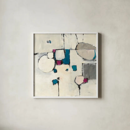 White Out II Neutral by Mike Schick. Shown in a crisp white glass frame for a clean and minimalist style. Available as an archival giclee rolled canvas, fine art paper, or poster print. SKU 19718a.