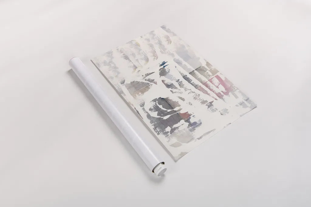 White Out in the Forest by Mike Schick. shown as a rolled paper print. Available as archival giclee rolled canvas, fine art paper, or poster print. SKU 28665h.