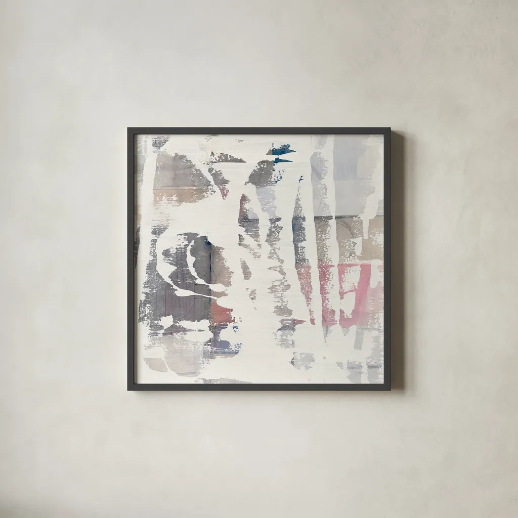 White Out in the Forest Crop by Mike Schick. Shown in a sleek black glass frame for a contemporary gallery look. Available as an archival giclee rolled canvas, fine art paper, or poster print. SKU 28665a.