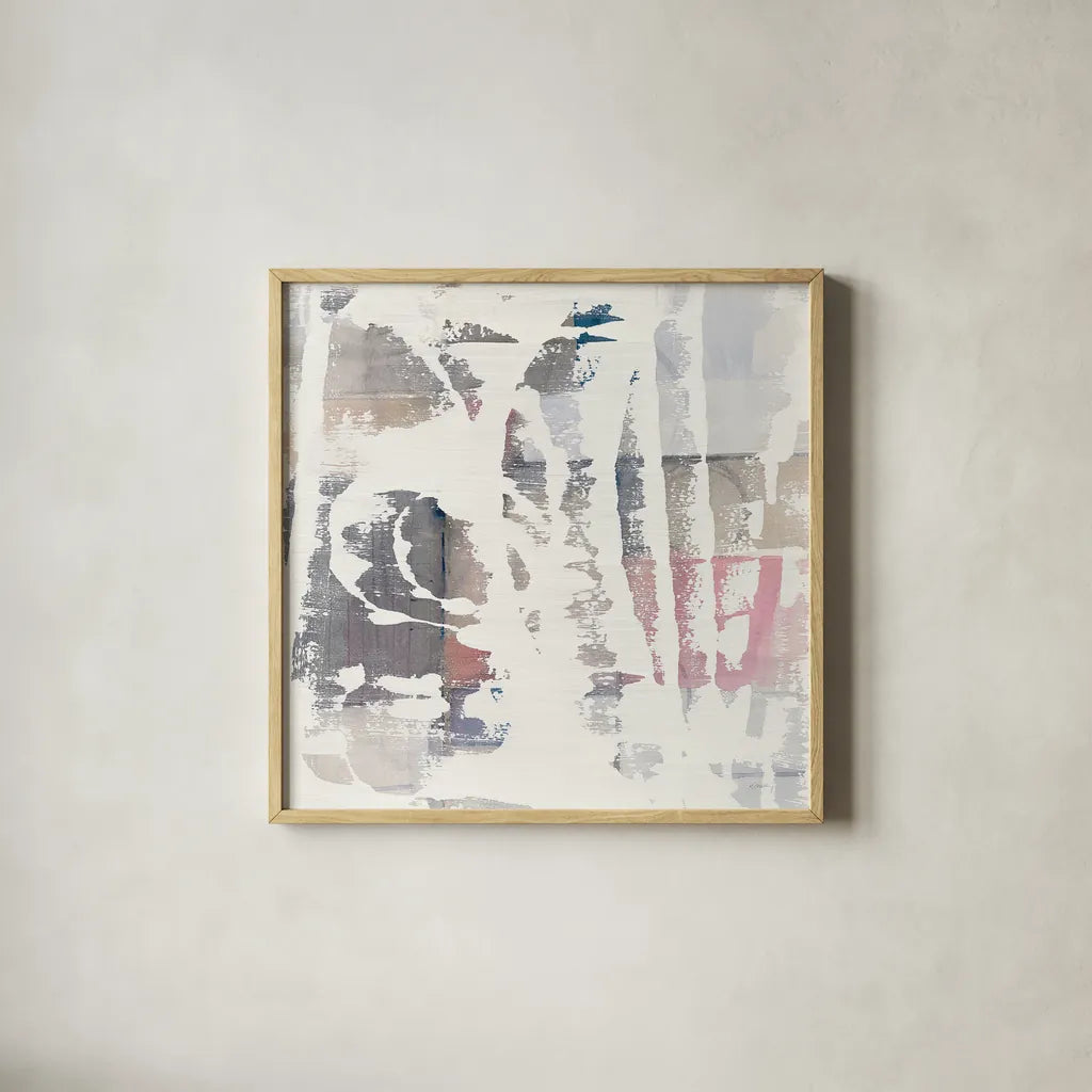 White Out in the Forest Crop by Mike Schick. Shown in a natural wood glass frame for a timeless modern aesthetic. Available as an archival giclee rolled canvas, fine art paper, or poster print. SKU 28665a.