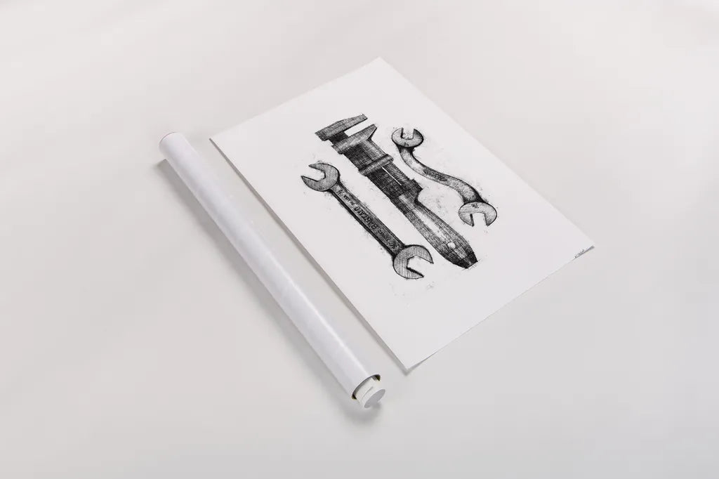 Wrenches by Mike Schick. shown as a rolled paper print. Available as archival giclee rolled canvas, fine art paper, or poster print. SKU 58754h.