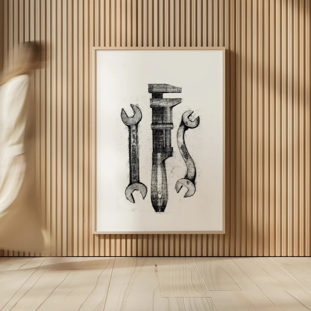 Wrenches by Mike Schick. shown as over sized large wall art. Available as an archival giclee rolled canvas, fine art paper, or poster print. SKU 58754h.