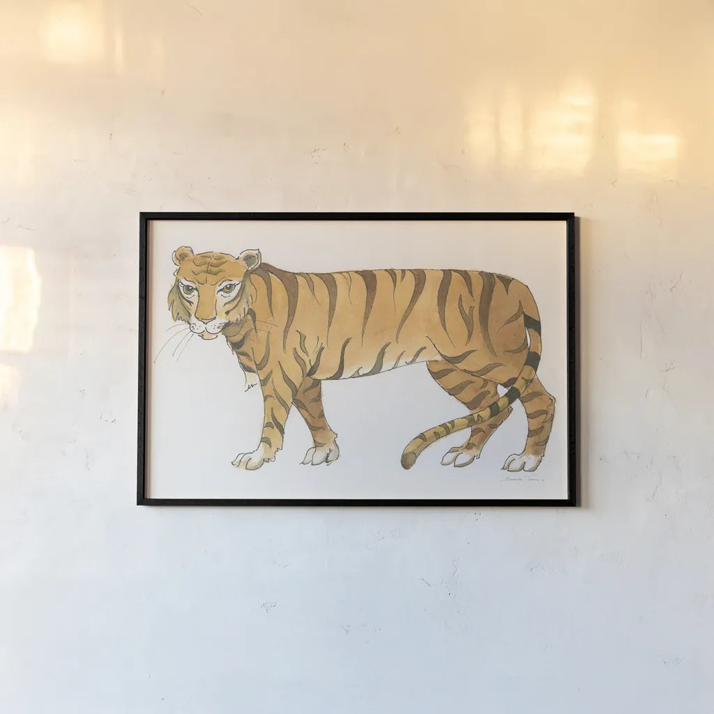 Big Cats IV by Miranda Thomas. shown as a paper print in a black flame. Available as a archival giclee rolled canvas, fine art paper, or poster print. SKU 53740i.