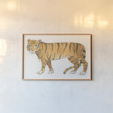 Big Cats IV by Miranda Thomas. shown as a paper print in a natural frame. Available as a archival giclee rolled canvas, fine art paper, or poster print. SKU 53740i.