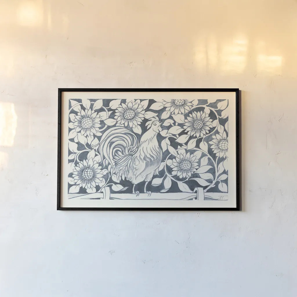 Farm Life I by Miranda Thomas. shown as a paper print in a black flame. Available as a archival giclee rolled canvas, fine art paper, or poster print. SKU 35482i.