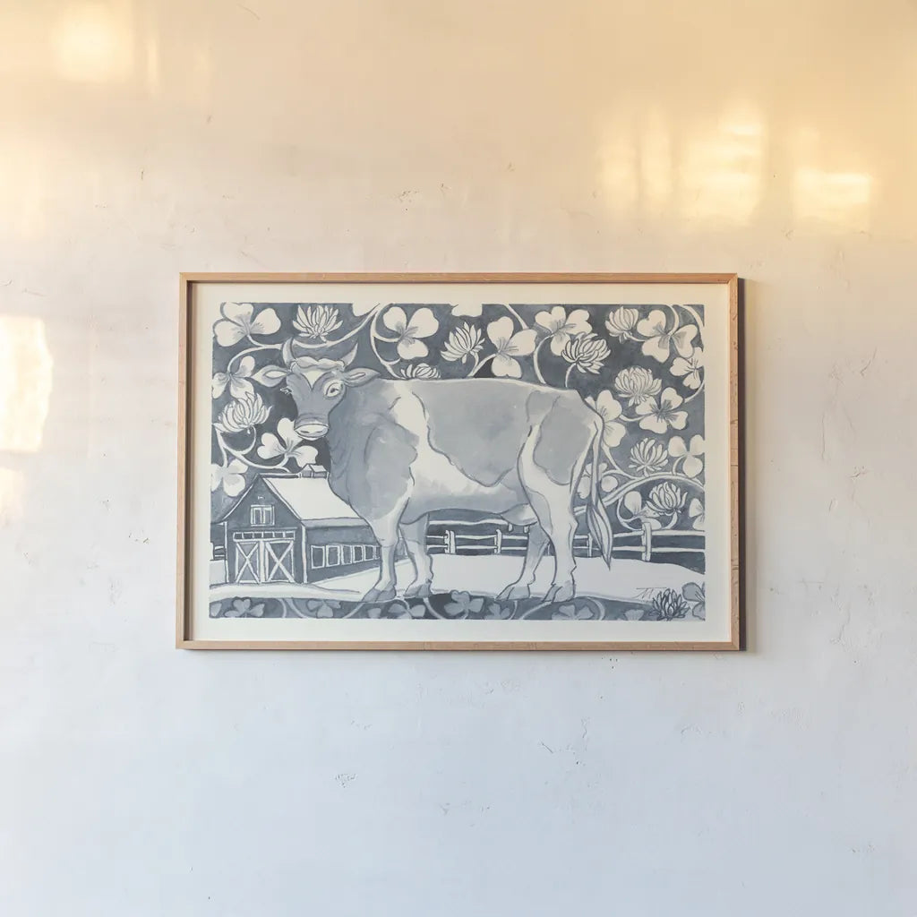 Farm Life II by Miranda Thomas. shown as a paper print in a natural frame. Available as a archival giclee rolled canvas, fine art paper, or poster print. SKU 35483i.