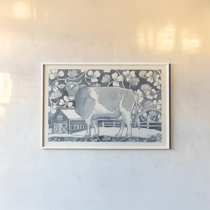 Farm Life II by Miranda Thomas. shown as a paper print in a white frame. Available as a archival giclee rolled canvas, fine art paper, or poster print. SKU 35483i.