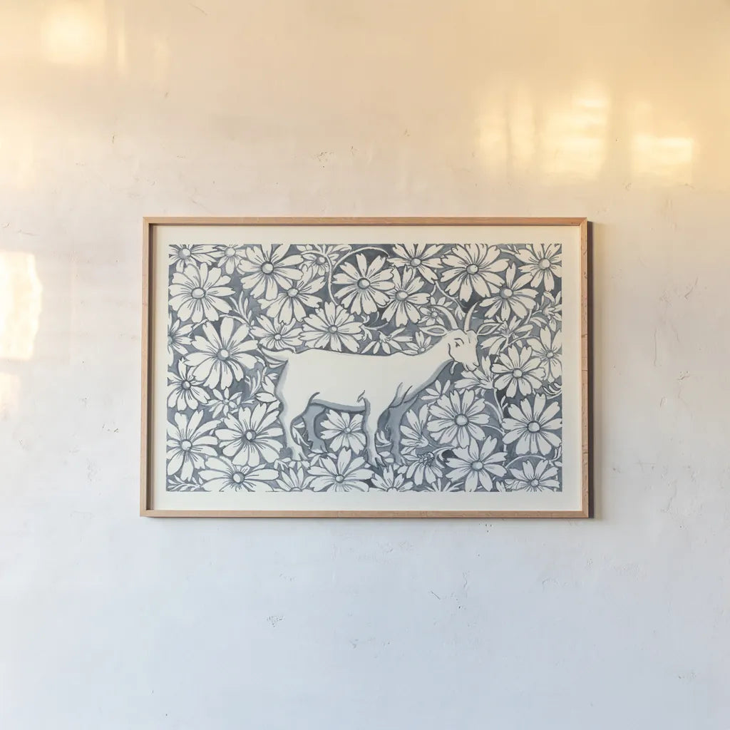 Farm Life III by Miranda Thomas. shown as a paper print in a natural frame. Available as a archival giclee rolled canvas, fine art paper, or poster print. SKU 35484i.