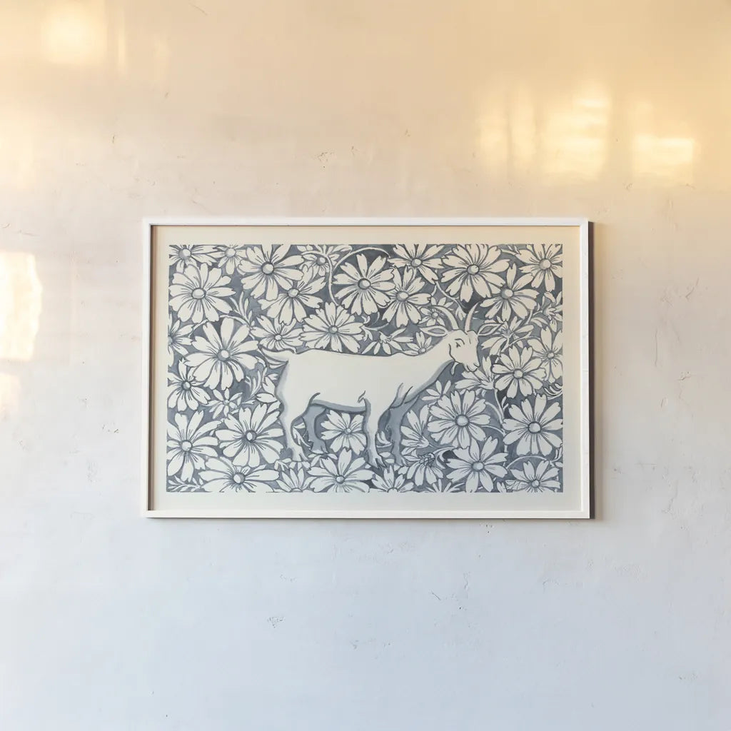 Farm Life III by Miranda Thomas. shown as a paper print in a white frame. Available as a archival giclee rolled canvas, fine art paper, or poster print. SKU 35484i.