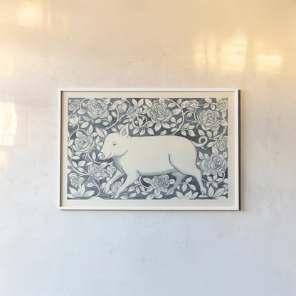 Farm Life IV by Miranda Thomas. shown as a paper print in a white frame. Available as a archival giclee rolled canvas, fine art paper, or poster print. SKU 35485i.