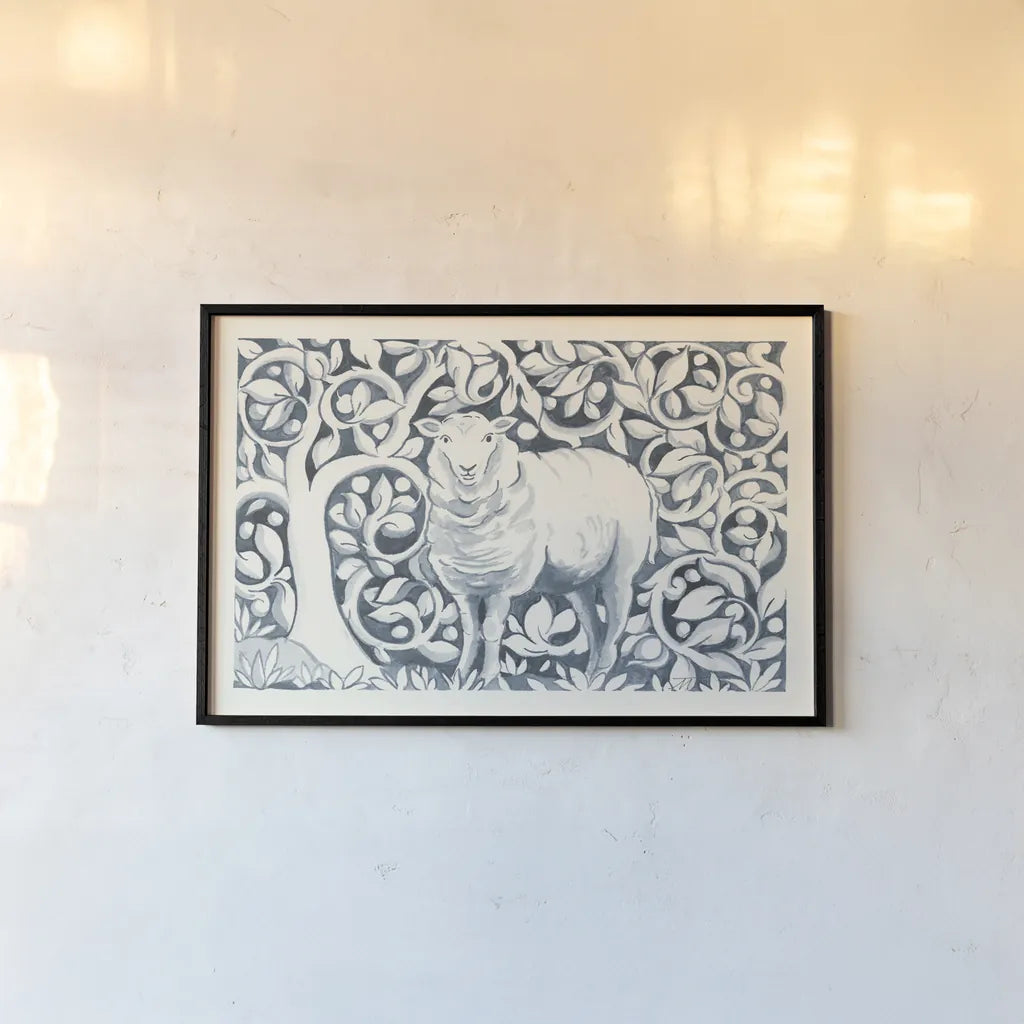 Farm Life V by Miranda Thomas. shown as a paper print in a black flame. Available as a archival giclee rolled canvas, fine art paper, or poster print. SKU 35486i.