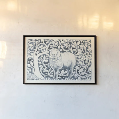 Farm Life V by Miranda Thomas. shown as a paper print in a black flame. Available as a archival giclee rolled canvas, fine art paper, or poster print. SKU 35486i.