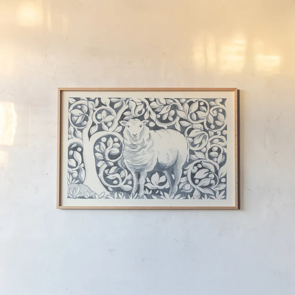 Farm Life V by Miranda Thomas. shown as a paper print in a natural frame. Available as a archival giclee rolled canvas, fine art paper, or poster print. SKU 35486i.