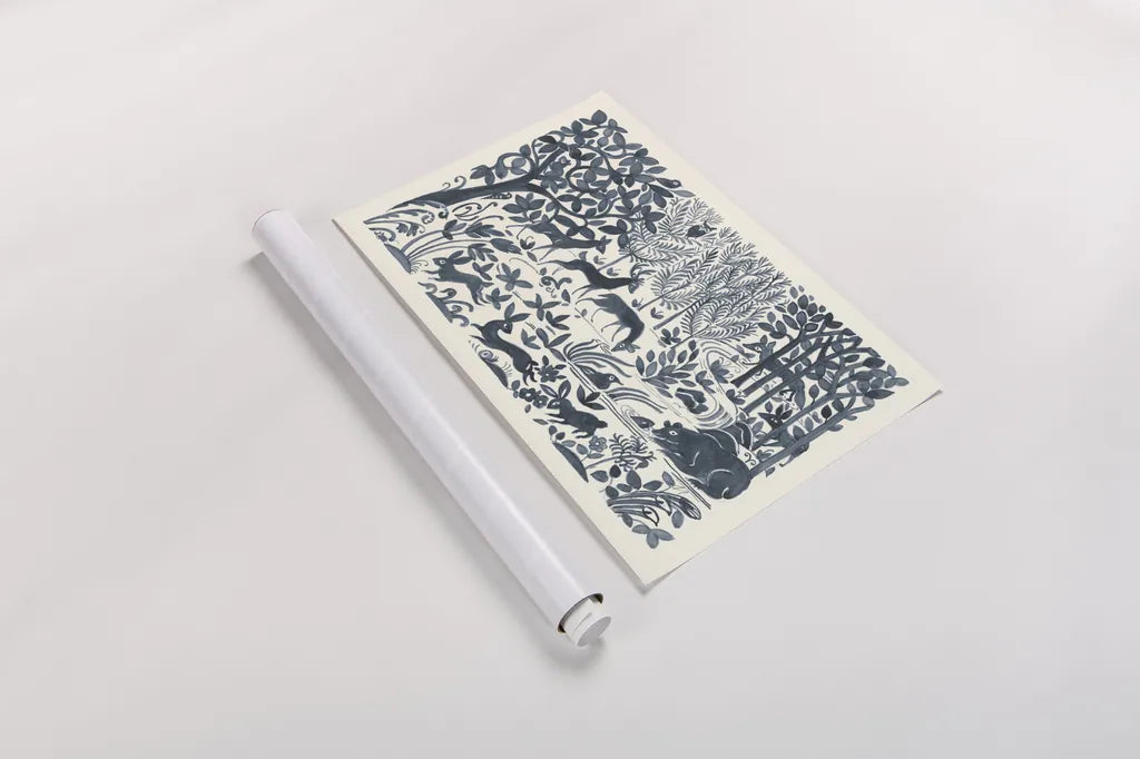 Forest Life II by Miranda Thomas. shown as a rolled paper print. Available as archival giclee rolled canvas, fine art paper, or poster print. SKU 35604i.