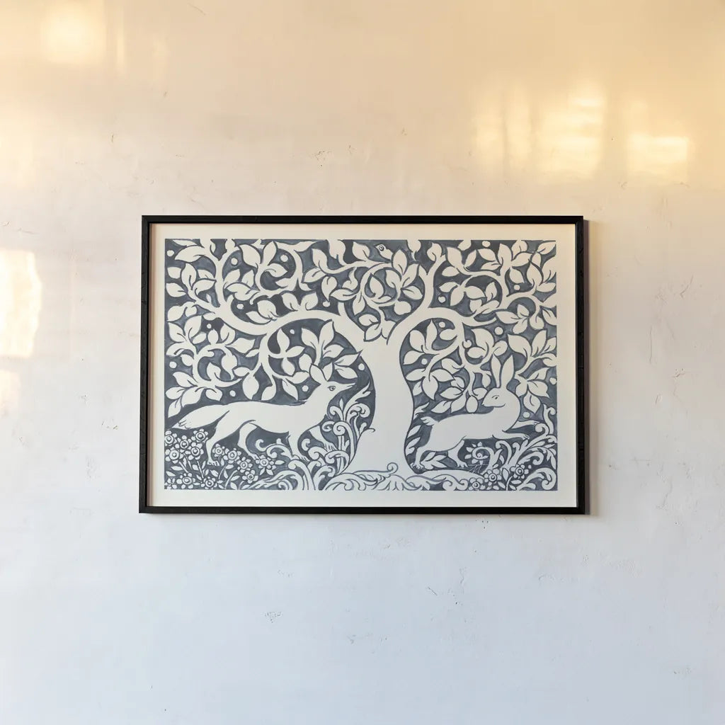 Forest Life III by Miranda Thomas. shown as a paper print in a black flame. Available as a archival giclee rolled canvas, fine art paper, or poster print. SKU 35605i.