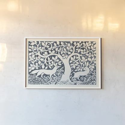 Forest Life III by Miranda Thomas. shown as a paper print in a white frame. Available as a archival giclee rolled canvas, fine art paper, or poster print. SKU 35605i.