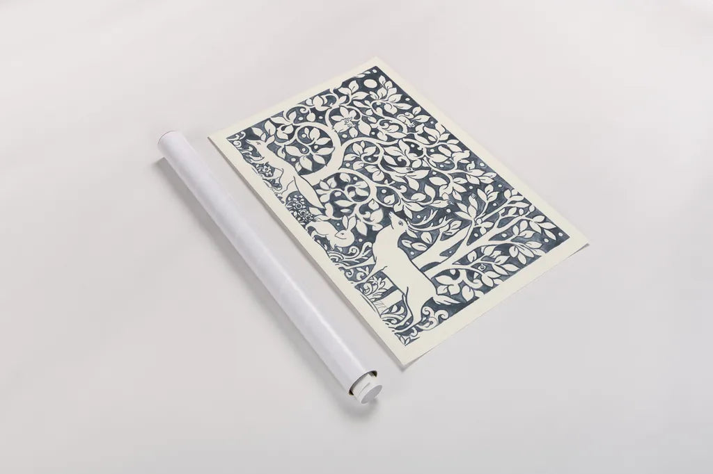 Forest Life IV by Miranda Thomas. shown as a rolled paper print. Available as archival giclee rolled canvas, fine art paper, or poster print. SKU 35606i.