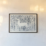 Forest Life V by Miranda Thomas. shown as a paper print in a black flame. Available as a archival giclee rolled canvas, fine art paper, or poster print. SKU 35607i.