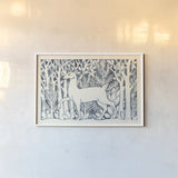 Forest Life V by Miranda Thomas. shown as a paper print in a white frame. Available as a archival giclee rolled canvas, fine art paper, or poster print. SKU 35607i.