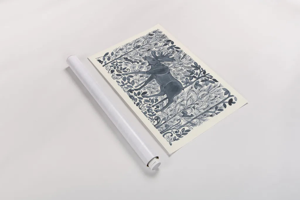 Forest Life VI by Miranda Thomas. shown as a rolled paper print. Available as archival giclee rolled canvas, fine art paper, or poster print. SKU 35608i.