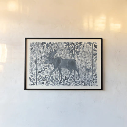 Forest Life VI by Miranda Thomas. shown as a paper print in a black flame. Available as a archival giclee rolled canvas, fine art paper, or poster print. SKU 35608i.