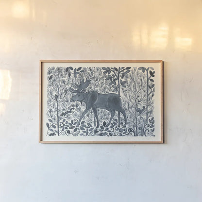 Forest Life VI by Miranda Thomas. shown as a paper print in a natural frame. Available as a archival giclee rolled canvas, fine art paper, or poster print. SKU 35608i.