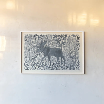 Forest Life VI by Miranda Thomas. shown as a paper print in a white frame. Available as a archival giclee rolled canvas, fine art paper, or poster print. SKU 35608i.