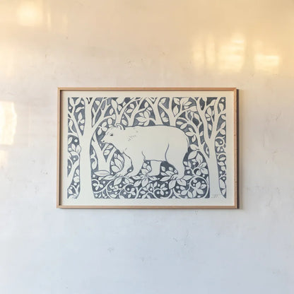 Forest Life VII by Miranda Thomas. shown as a paper print in a natural frame. Available as a archival giclee rolled canvas, fine art paper, or poster print. SKU 35609i.