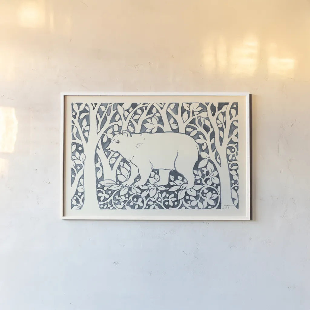 Forest Life VII by Miranda Thomas. shown as a paper print in a white frame. Available as a archival giclee rolled canvas, fine art paper, or poster print. SKU 35609i.