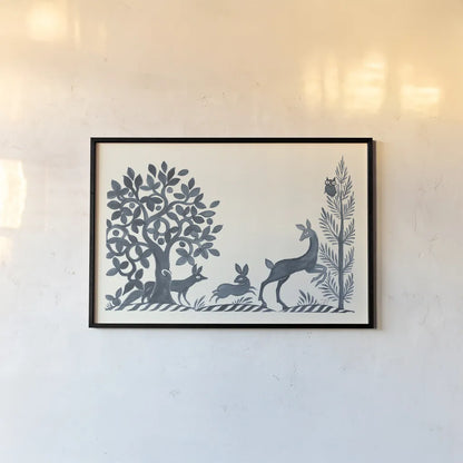 Forest Life VIII by Miranda Thomas. shown as a paper print in a black flame. Available as a archival giclee rolled canvas, fine art paper, or poster print. SKU 35610i.