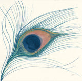 Peacock Feather I Blue by Miranda Thomas. SKU 56866a. Archival Giclee Fine art print for wall decor.