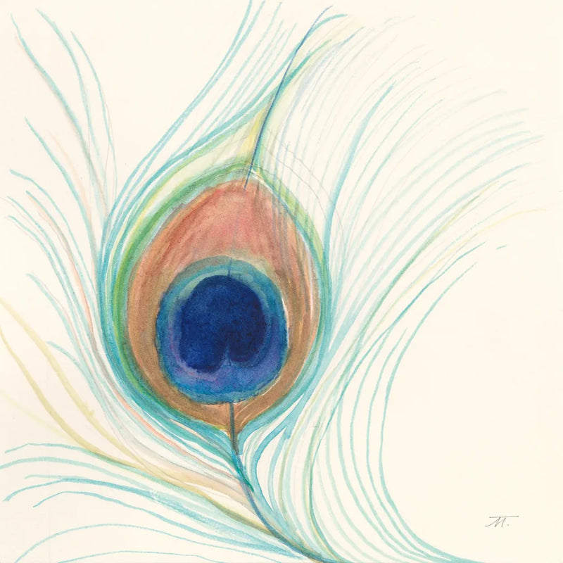 Peacock Feather II by Miranda Thomas. SKU 46191a. Archival Giclee Fine art print for wall decor.