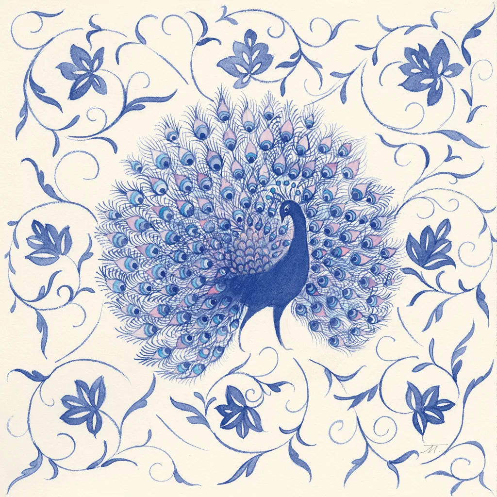 Peacock Garden I by Miranda Thomas. SKU 46192a. Archival Giclee Fine art print for wall decor.